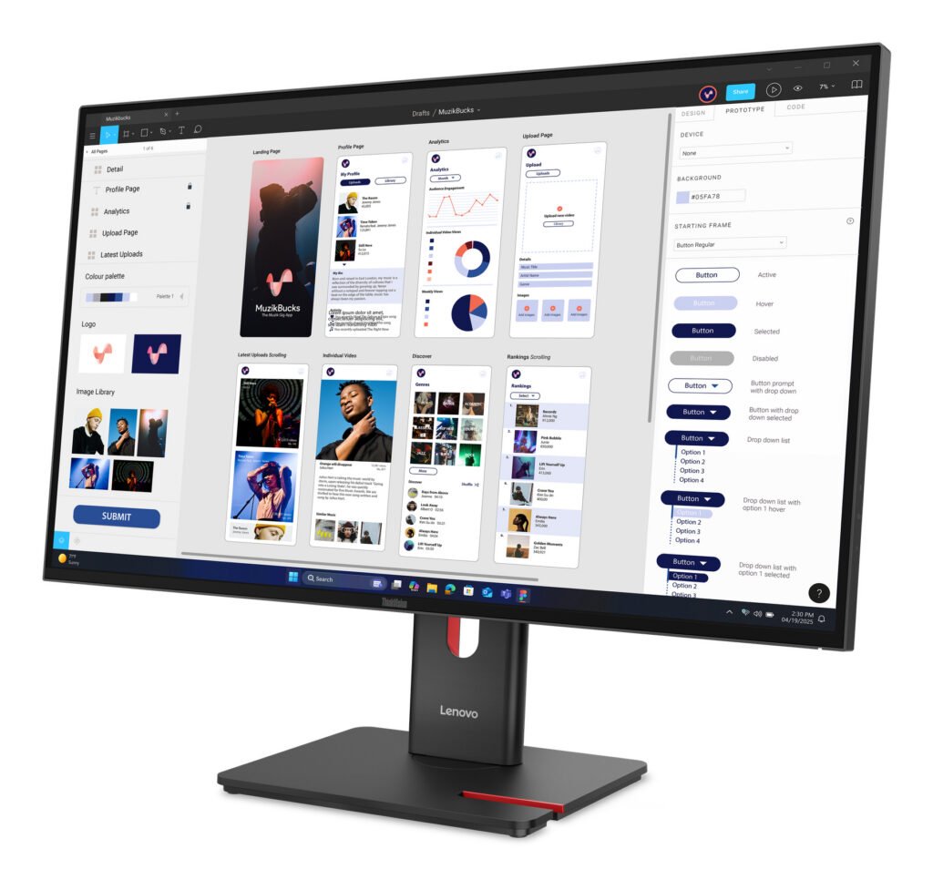 Lenovo ThinkVision T32UD-40 Monitor – 31.5" 4K Ultra HD
