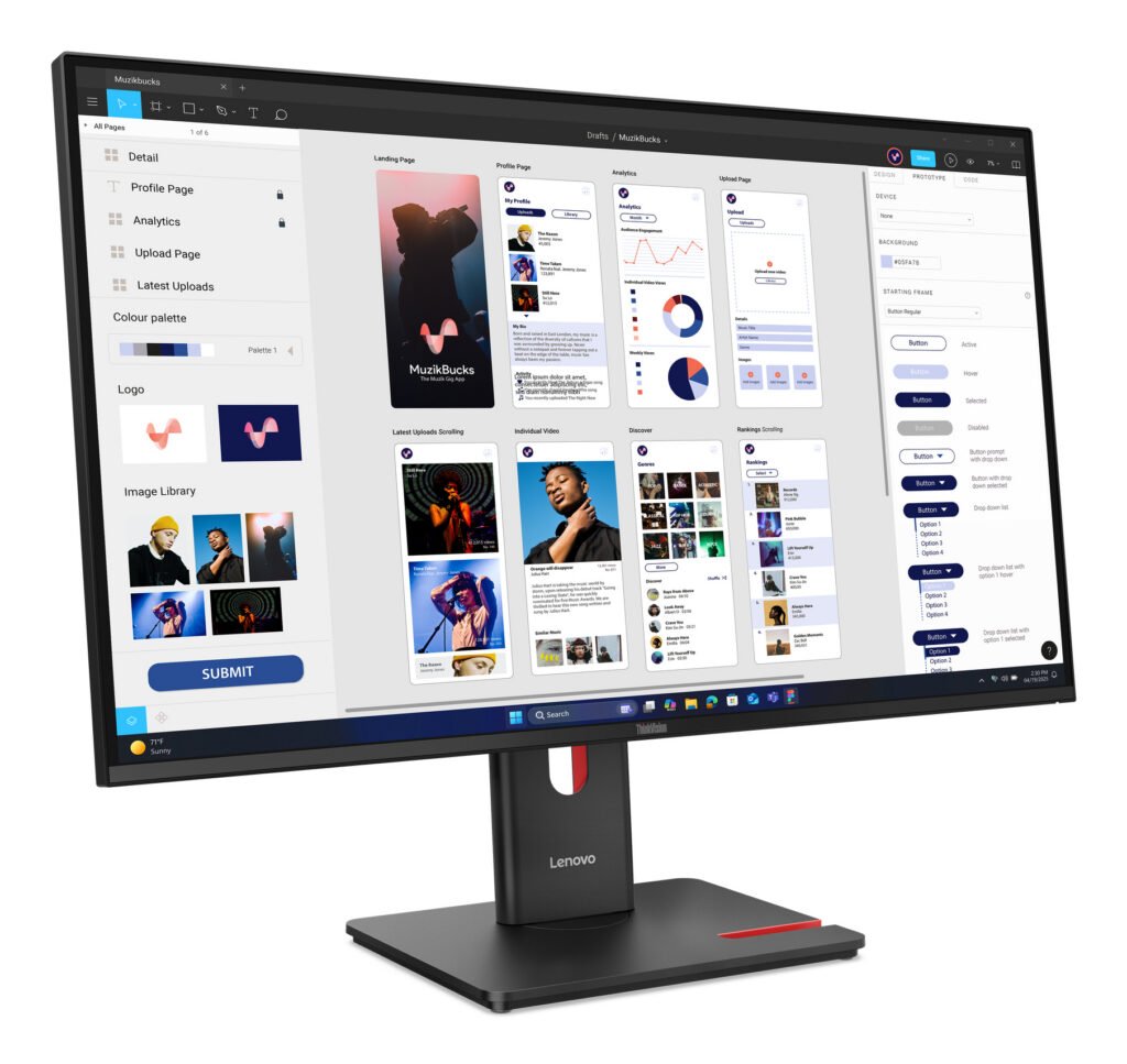 Lenovo ThinkVision T32UD-40 Monitor – 350 nits · 99%
